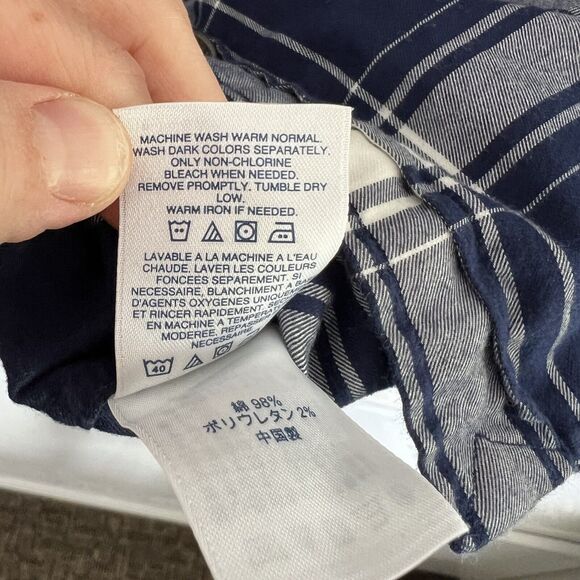 Lands End Mens Traditional Fit Shirt Stretch Blue White Plaid Pockets Size Small - Picture 5 of 9